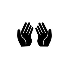 Fototapeta premium Pray icon black and white vector outline sign