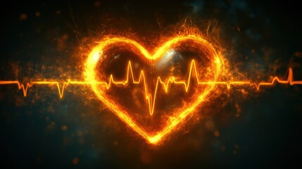Fiery Heartbeat: A Visual Representation of Passion and Life