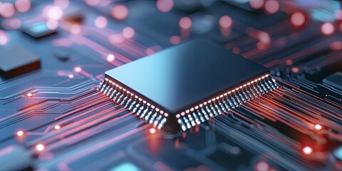 Scalable digital network model, modern minimalism, sleek metallic colors, top view focus, against an evolving tech-inspired backdrop.