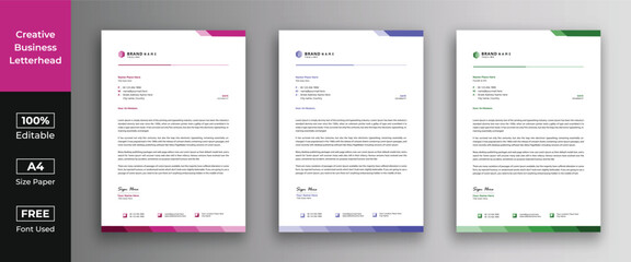 Professional and modern corporate letterhead