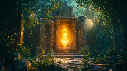 Ancient Temple's Golden Gate