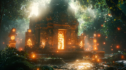 Mystical Temple's Golden Hour