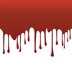 Blood dripping border. Red liquid like blood or ketchup or jam flow down.eps