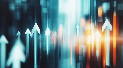 abstract digital background featuring a series of arrows pointing upward, symbolizing growth and progresses