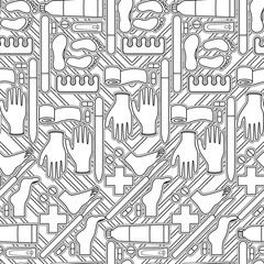Sole Searching Endless Feet Line Art Illustration as Repeat Pattern Design
