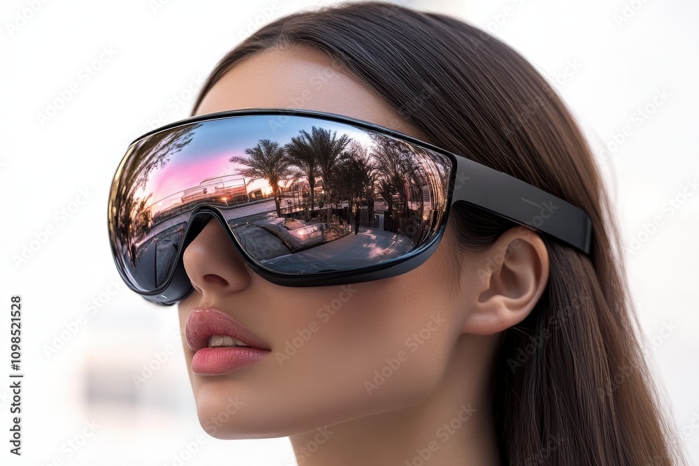 Poster Augmented reality try-and-buy stylist for a high-tech shopping experience, sleek and interactive visuals