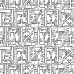 Sole Searching Endless Feet Line Art Illustration as Repeat Pattern Design