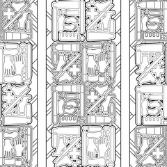 Sole Searching Endless Feet Line Art Illustration as Repeat Pattern Design