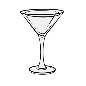 recommend clip art: Minimalist Line Art Martini Glass