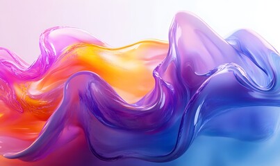Obraz premium Create an abstract 3D render showcasing flowing, liquid-like shapes in vibrant
