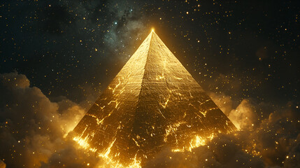 Cosmic Pyramid: Golden Glow
