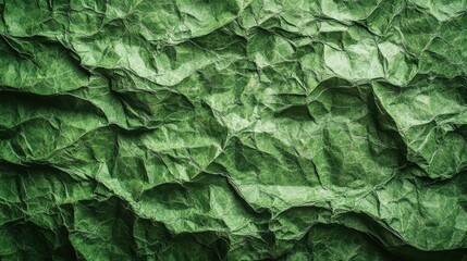 Fototapeta premium Textured Green Wrinkled Paper Background for Creative Projects