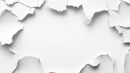 Torn white paper frame with copy space.