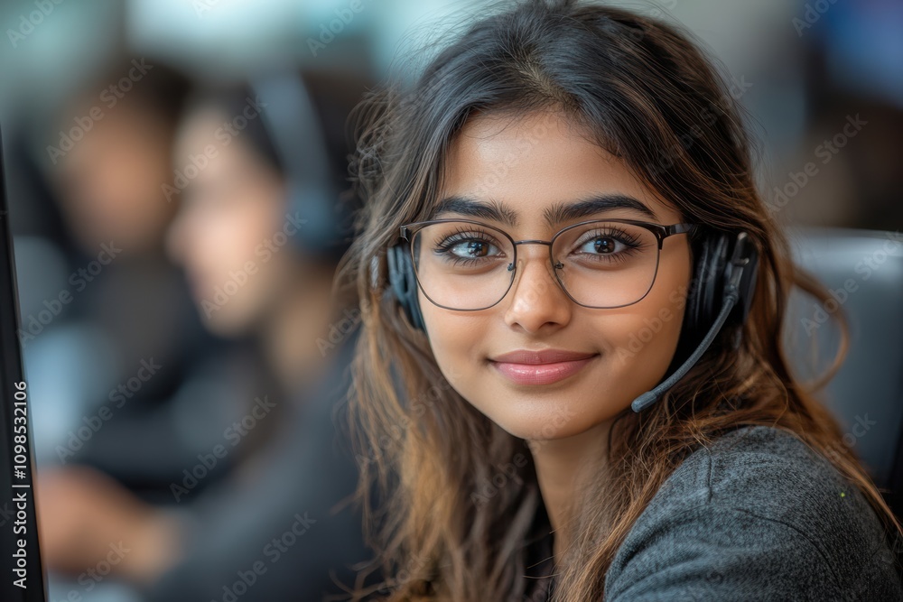 Poster indian call center colleagues specializing in cybersecurity support, ensuring data safety and privac