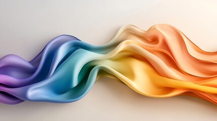 A colorful and dynamic waving satin background featuring a spectrum of vibrant rainbow colors, perfect for adding a bold and eye catching element to any design project.