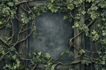 A frame with vines growing out of it