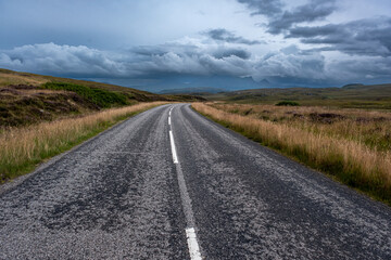 Scottish Highland. driving on the North Coast 500 between Durness and Thurso, Bettyhill viewpoint