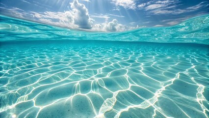 Fototapeta premium Sunlight Dancing on Turquoise Waters Tranquil, Dreamlike Reflections V7