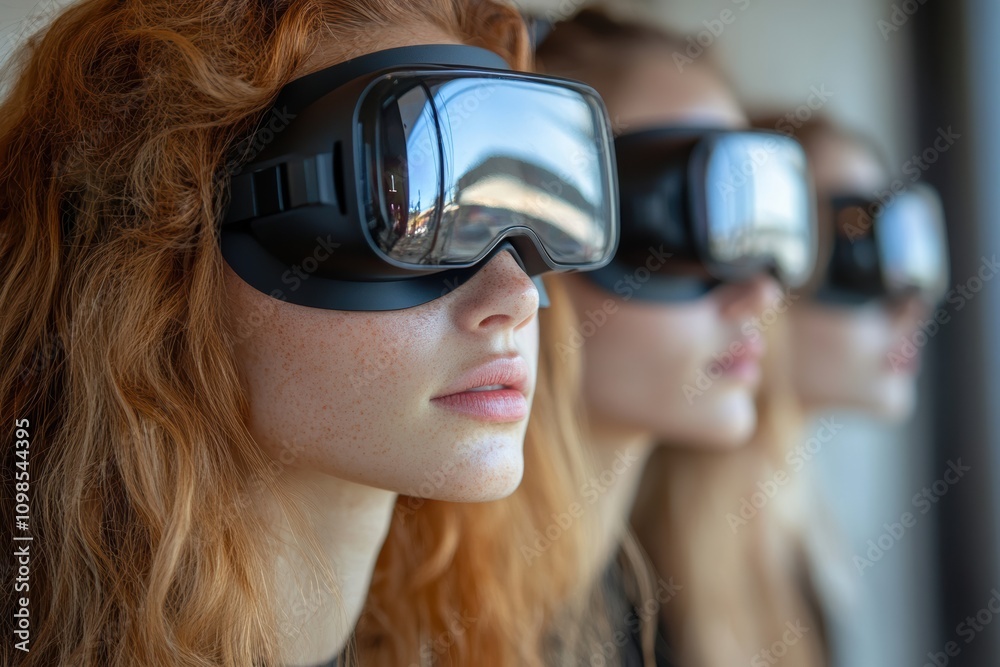 Aufkleber women developing advanced technologies in data analytics, virtual reality, and artificial intelligen