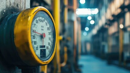 Close-Up of a Geiger Counter Displaying Radiation Levels in an Industrial Setting, Focusing on Measurement Readings and Environmental Safety