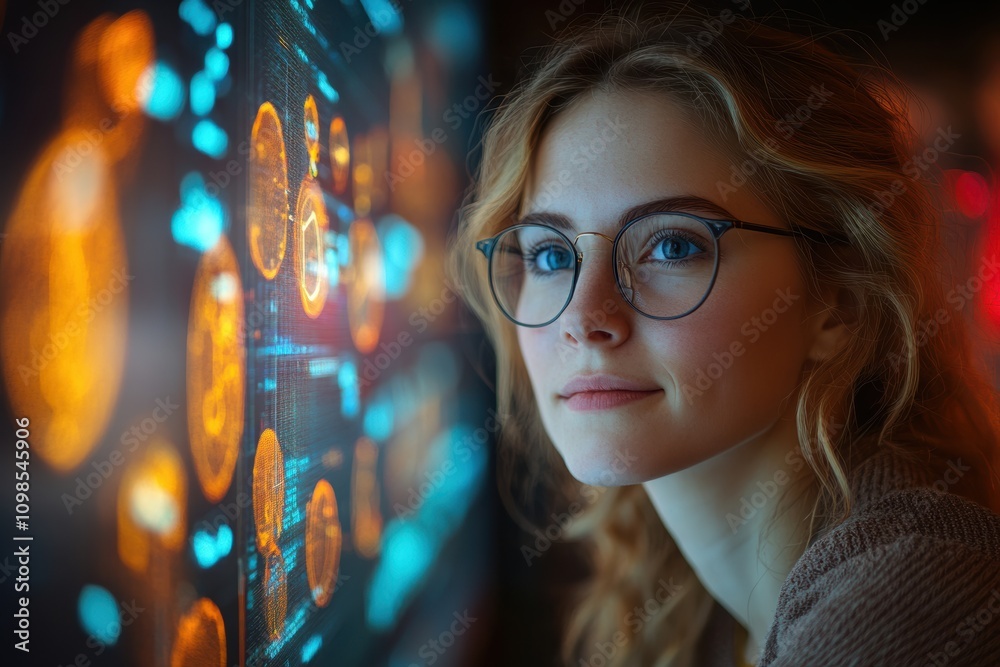 Poster young analysts specializing in data science roles, extracting insights from big data,