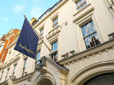London, UK - November 13, 2024: Sotheby's auction house, Bond Street