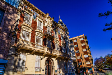 Fototapeta premium the beautiful Palacio de Aguirre in Cartagena on a warm summer day