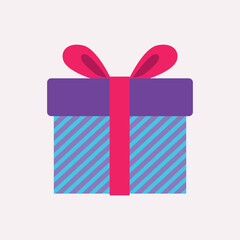 Gift box icon. Gifts and presents for holiday celebration and special sales offer. birthday celebration, special give away pack Isolated birthday or anniversary box with wrapping paper and ribbon bow