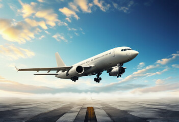 Obraz premium Aerial view of a runway beneath a cloudy sky