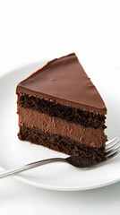 Chocolate Dessert on a White Plate | Decadent Rich Chocolate Treat with Elegant Presentation | Perfect for Special Occasions or Sweet Indulgence