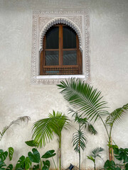 Wooden doors agains white-washed homes in Morocco