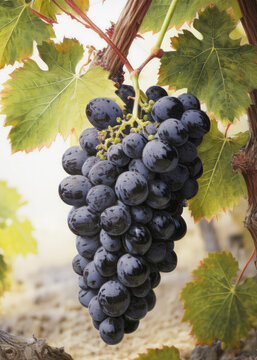 Racimos de uvas con roc&iacute;o de la ma&ntilde;ana y con un desenfoque broken 