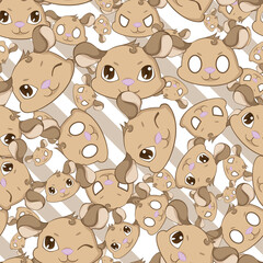 Expressive Gerbil Cartoon Repeat Pattern Design