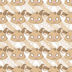 Expressive Gerbil Cartoon Repeat Pattern Design