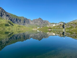 Panorama lift of the lake Melchsee or Panoramalift auf Melchsee-Frutt, Melchtal - Canton of Obwalden, Switzerland (Kanton Obwald, Schweiz)