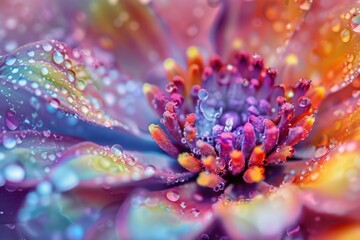 Fototapeta premium Close-up of a flower with water droplets, suitable for use in illustrations, designs and marketing materials