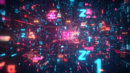 Fototapeta premium Abstract Digital Network Visualization