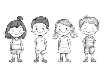 Fototapeta premium Children standing together, perfect for any family or education theme