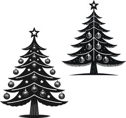 Obraz premium set of christmas trees
