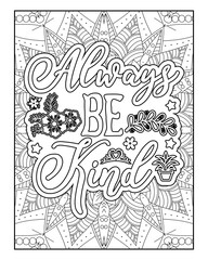 Obraz premium Motivational quote coloring page for adults. Motivational mandala quote coloring sheets