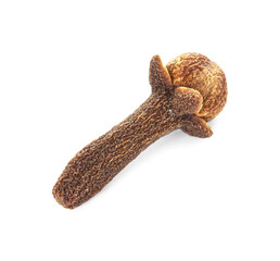 Obraz premium Aromatic spice. Dry clove bud isolated on white, top view