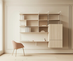 Fototapeta premium Minimalistisches Interior mit hellen Möbeln und natürlichem Licht