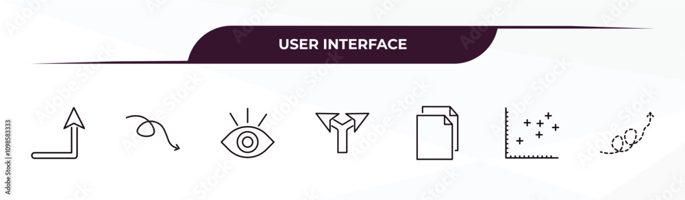 Poster fully editable outline icon collection from user interface concept. thin line icons set such as turn