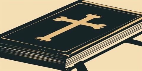 A book with a Christian symbol, suitable for religious or inspirational contexts
