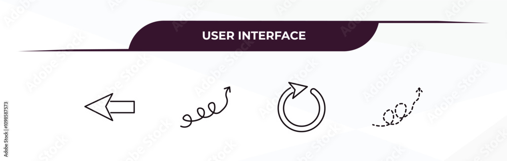 Aufkleber fully editable outline icon collection from user interface concept. thin line icons set such as back