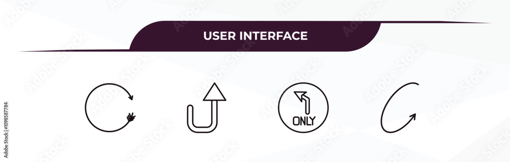 Aufkleber fully editable outline icon collection from user interface concept. thin line icons set such as spin