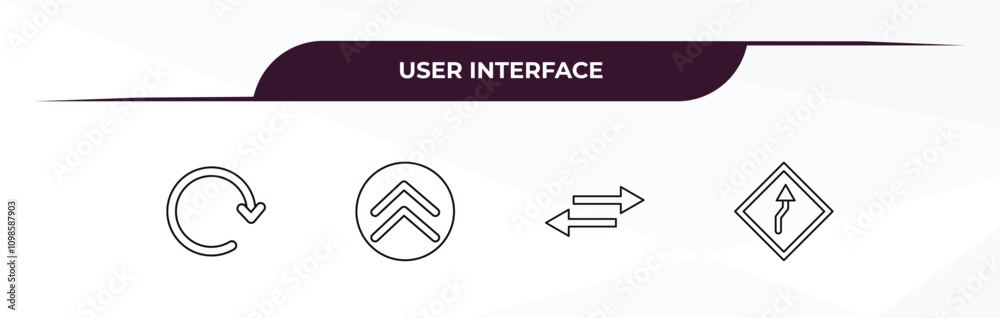 Poster fully editable outline icon collection from user interface concept. thin line icons set such as redo