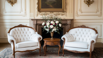 Vintage Indoor Decor with Retro Furnishings and Antique Elements
