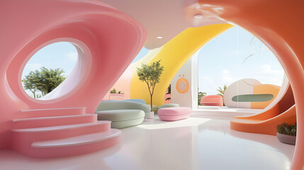 Surreal Indoor Décor with Vibrant Abstract Furnishings