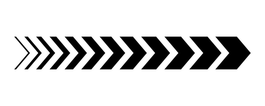 Acceleration arrow icon, turn sign, speed - vector